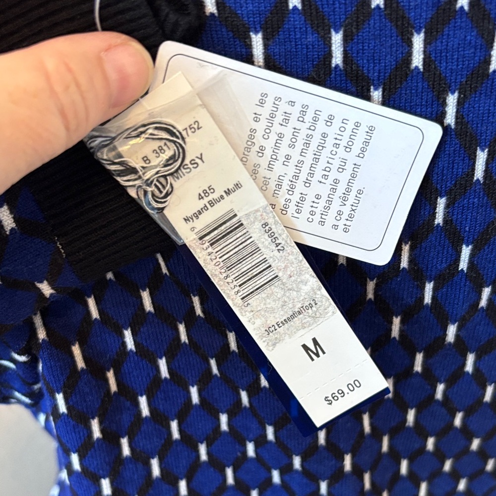 NWT Peter Nygard Blue Black Cardigan Sweater size M - Picture 4 of 5